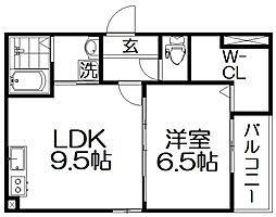 フジパレス上神田3番館 1LDKの間取図画像