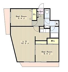 グランコート産興 2LDKの間取図画像