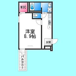 フジパレス百舌鳥駅南2番館 1Kの間取図画像