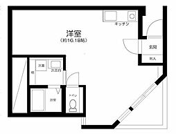 湘南新宿ライン宇須 西大井駅 徒歩10分の賃貸アパート 1階ワンルームの間取り