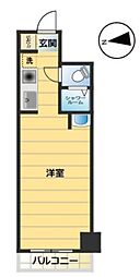 ルイシャトレ恵比寿 5階ワンルームの間取り