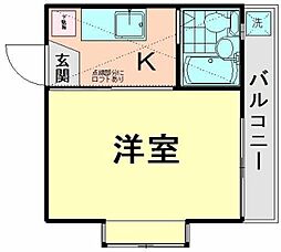 プラザ夏見 1Kの間取図画像