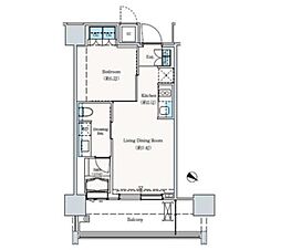 ＴＨＥ　ＲＯＰＰＯＮＧＩ　ＴＯＫＹＯ　ＳＵＰＥＲＩＯＲ　ＲＥ 8階1LDKの間取り