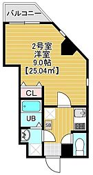 ソラトワーヌ 1Kの間取図画像