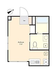 brightanna ワンルームの間取図画像