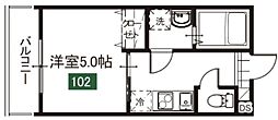 MELDIA舎人2 1Kの間取図画像