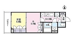 リバーレ池袋 1DKの間取図画像