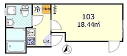 グランシャリオ池袋 1Kの間取図画像