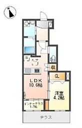 プルミエールみずき 1階1LDKの間取り