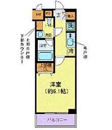 プレール・ドゥーク下丸子 4階1Kの間取り