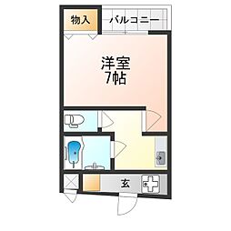 ルミエールS 1Kの間取図画像