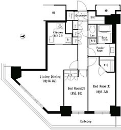 キャナルスクウェア豊洲 2LDKの間取図画像