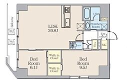 アルトヴィラ虎ノ門 12階2LDKの間取り