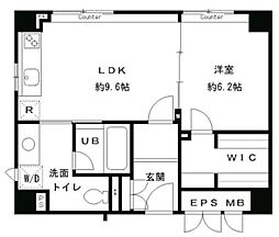 KDXレジデンス南青山 1LDKの間取図画像