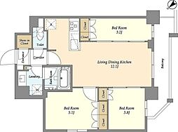 グランカーサ瑞江 2階3LDKの間取り