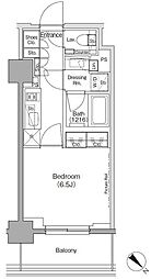 ザ・パークハビオ月島フロント 8階1Kの間取り