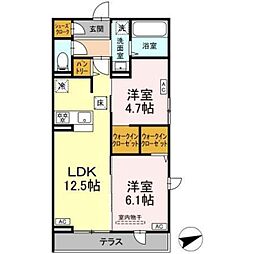 ウィル カノア 2LDKの間取図画像