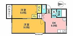 スコットハイツ3 2DKの間取図画像