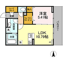 グランテージ 3階1LDKの間取り