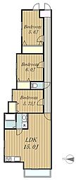 グランヒルズ相模大野 3LDKの間取図画像