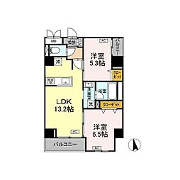 ドリーム神楽坂 2LDKの間取図画像