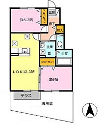 カメリアB 2LDKの間取図画像