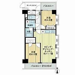 NICアーバンハイム木場公園 2LDKの間取図画像