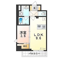 AUFTAKT 天王寺 1LDKの間取図画像