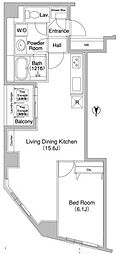 コンフォリア銀座EAST 1LDKの間取図画像