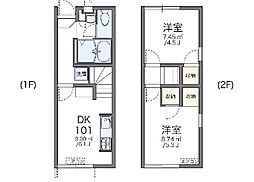 レオパレスTORRANCE 2DKの間取図画像