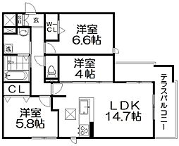 Cliviadeux 3LDKの間取図画像