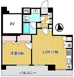 イルサント代々木上原 1LDKの間取図画像