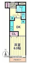 自由ヶ丘第五マンション ワンルームの間取図画像