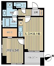 シティスパイア芝公園 9階1LDKの間取り