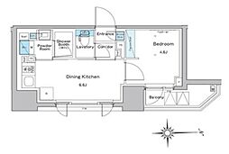 ルフォンプログレ門前仲町プレミア 15階1DKの間取り