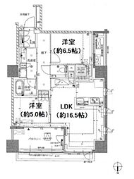 ザ・パークハウス恵比寿 2LDKの間取図画像