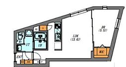 中野区東中野1丁目マンション 1LDKの間取図画像
