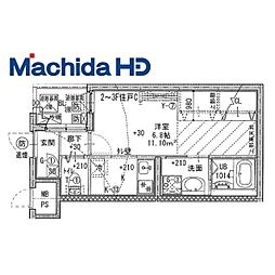 ジーイー・サンク 1Kの間取図画像