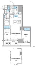 ルフォンプログレ本郷三丁目 10階2LDKの間取り