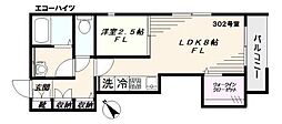 エコーハイツ 1SKの間取図画像