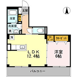 スカイヴィラージュ 1LDKの間取図画像