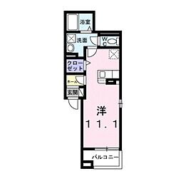 セレッソ パルケ ワンルームの間取図画像
