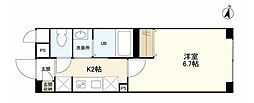 WELLSQUAREISM明大前 1Kの間取図画像