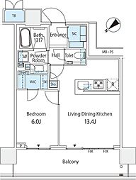 パークシティ武蔵小山ザタワー 1LDKの間取図画像