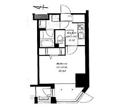 フレンシア菊川 1Kの間取図画像