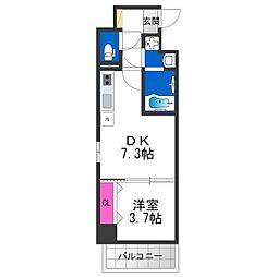 ESLEADRESIDENCE大阪天王寺 1DKの間取図画像