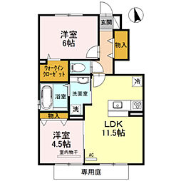 D-room木ノ本 2LDKの間取図画像