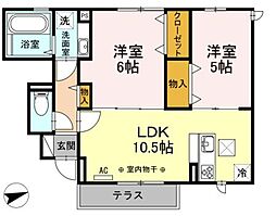 クレアンジュ 2LDKの間取図画像