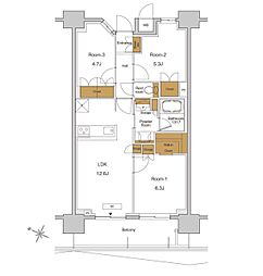 RJRプレシア東十条ガーデン 10階3LDKの間取り