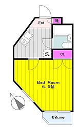 サンシティ中野島第2 1Kの間取図画像